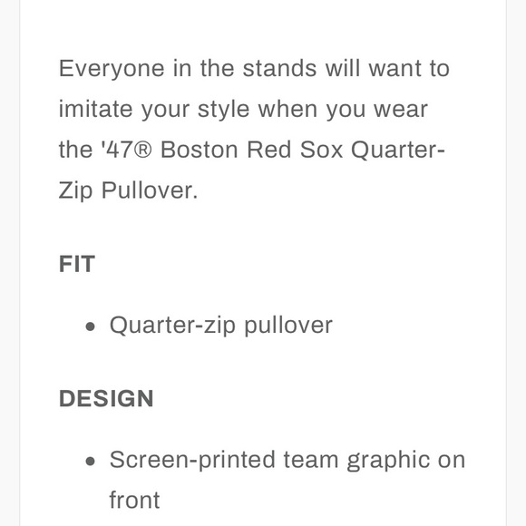 ⚾️ NWT RED SOX 3/4 zip - Picture 8 of 9